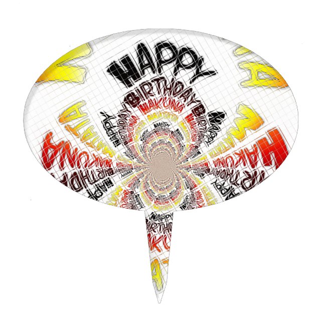 Birthday Kaleidoscope Art Print Cake Topper (Front)