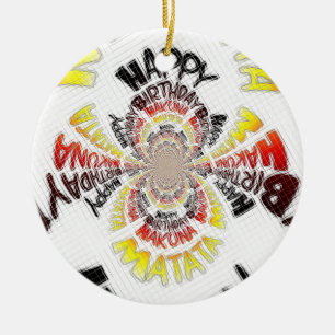 Birthday Kaleidoscope Art Print Ceramic Ornament