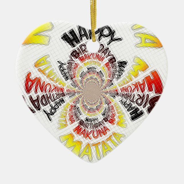 Birthday Kaleidoscope Art Print Ceramic Ornament (Front)