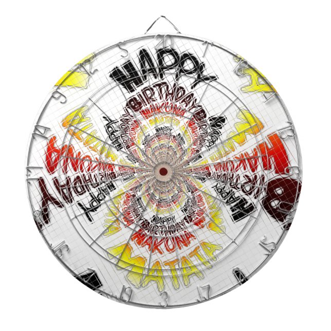 Birthday Kaleidoscope Art Print Dart Board (Front)