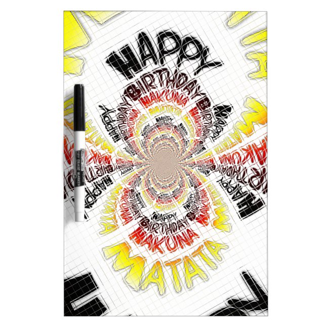 Birthday Kaleidoscope Art Print Dry-Erase Board (Front)