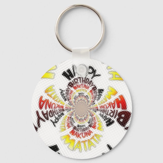 Birthday Kaleidoscope Art Print Keychain (Front)