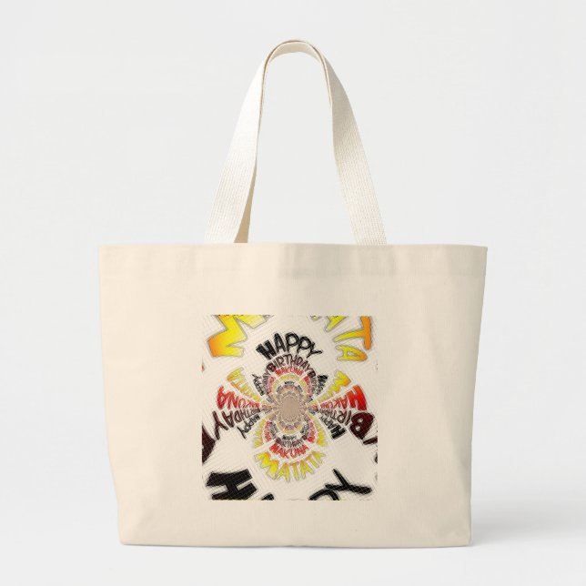 Birthday Kaleidoscope Art Print Large Tote Bag (Front)