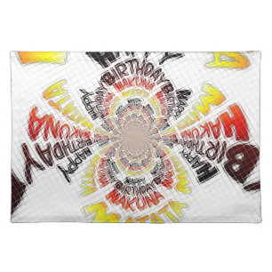 Birthday Kaleidoscope Art Print Placemat