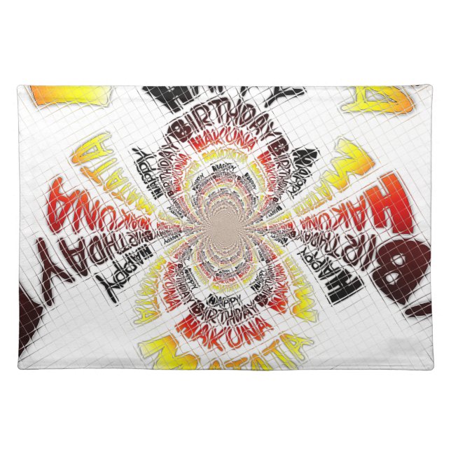 Birthday Kaleidoscope Art Print Placemat (Front)