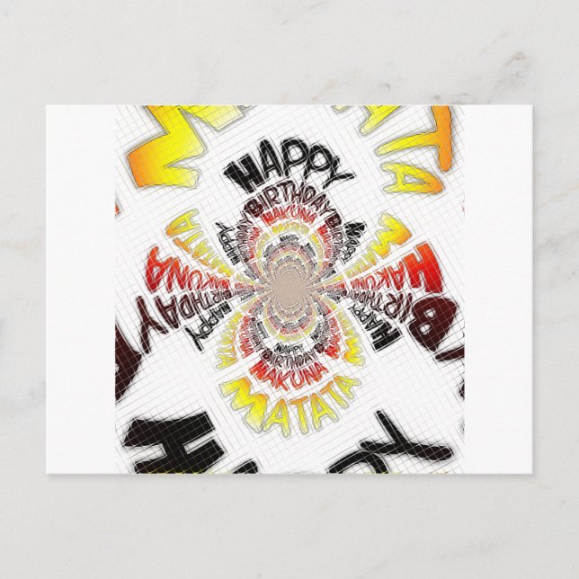 Birthday Kaleidoscope Art Print Postcard (Front)