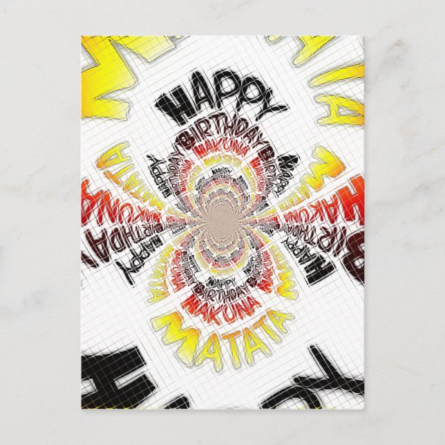 Birthday Kaleidoscope Art Print Postcard (Front)