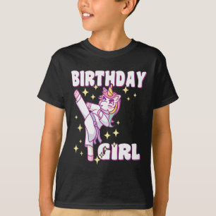 Birthday Karate Unicorn Girl T-Shirt