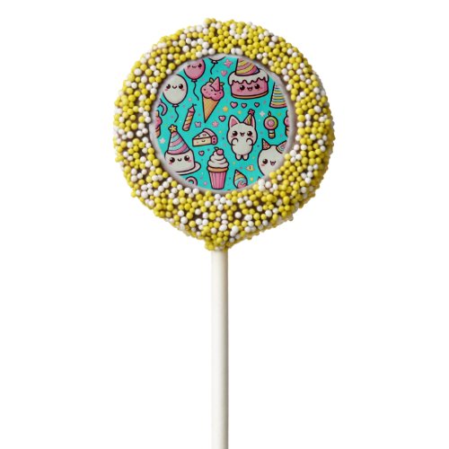 Birthday Kawaii Pattern Chocolate Covered Oreo Pop