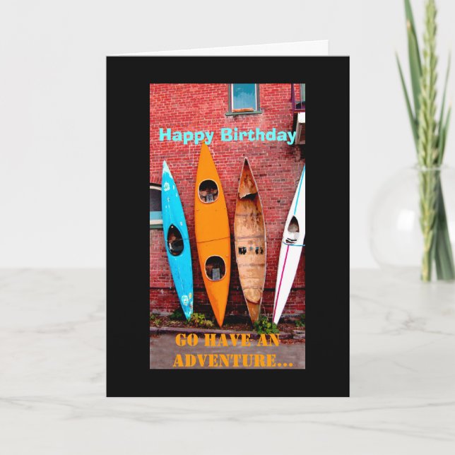 Birthday kayak greeting card photo art kayaks (Front)