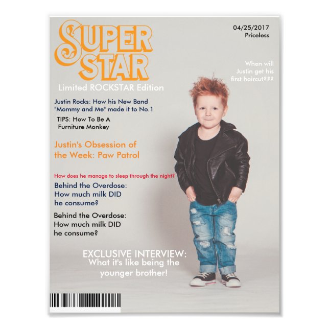 Birthday Keepsake Photo - Magazine Cover Print (Front)