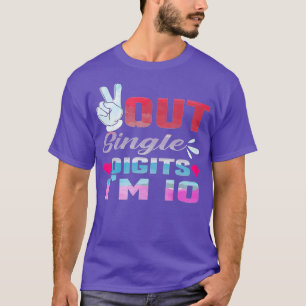 Birthday Kids Out Single Digits Im 10 Tie Dye  T-Shirt