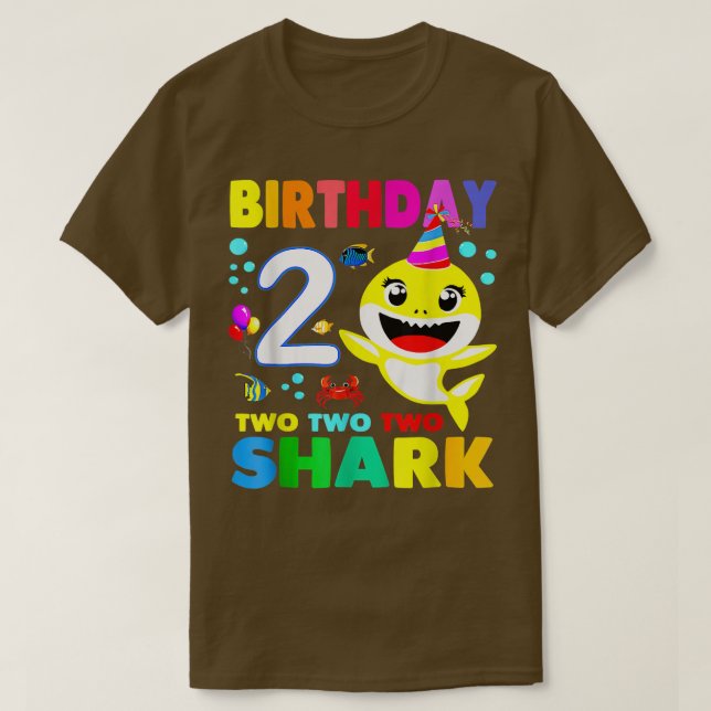 Birthday Kids Shark2 Years Old 2ndFamily  T-Shirt (Design Front)