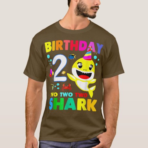 Birthday Kids Shark2 Years Old 2ndFamily  T_Shirt