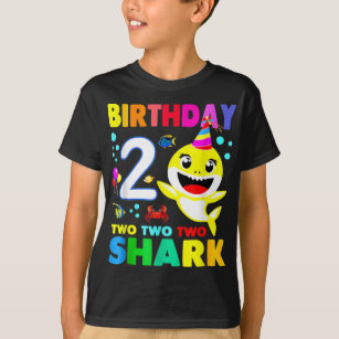 Birthday Kids Shark Shirt 2 Years Old 2nd Shirt