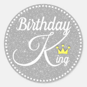 Birthday King Classic Round Sticker