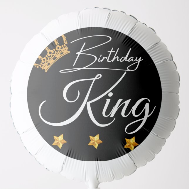 Birthday King Crown design, Birthday Gifts for Men Balloon (Front)