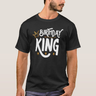 Birthday King Gold Crown For Boys And Men Matchin T-Shirt