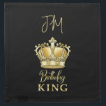 Birthday King Gold Crown Queen Luxury Monogram Cloth Napkin<br><div class="desc">Happy Birthday King Gold Crown Monogram Design / Prince / Princess / King / Queen / Royal gold glitter Crown For Boys And Men Birthday Gold Royal Crown, glitter texture, luxury, Anniversary Event, Graduation Party, Present, Gifts for him, father, boy, friend, boyfriend, Family Best Men, Brother, Grandfather, Son, New Father,...</div>
