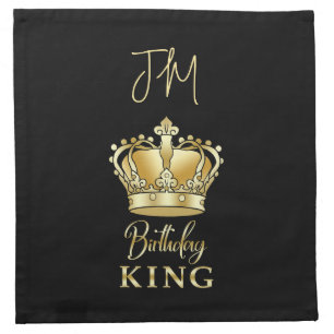 Birthday King Gold Crown Queen Luxury Monogram Cloth Napkin