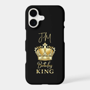 Birthday King Gold Crown Queen Luxury Monogram iPhone 17 Case
