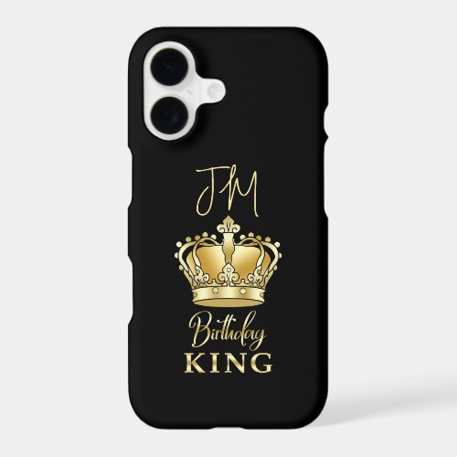 Birthday King Gold Crown Queen Luxury Monogram iPhone 17 Case