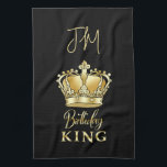 Birthday King Gold Crown Queen Luxury Monogram Kitchen Towel<br><div class="desc">Happy Birthday King Gold Crown Monogram Design / Prince / Princess / King / Queen / Royal gold glitter Crown For Boys And Men Birthday Gold Royal Crown, glitter texture, luxury, Anniversary Event, Graduation Party, Present, Gifts for him, father, boy, friend, boyfriend, Family Best Men, Brother, Grandfather, Son, New Father,...</div>