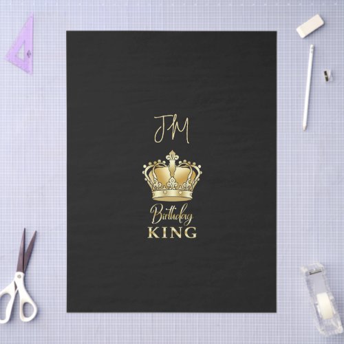 Birthday King Gold Crown Queen Luxury Monogram Tissue Paper