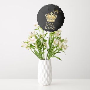 Birthday King Gold Crown Royal Monogram Luxury Balloon