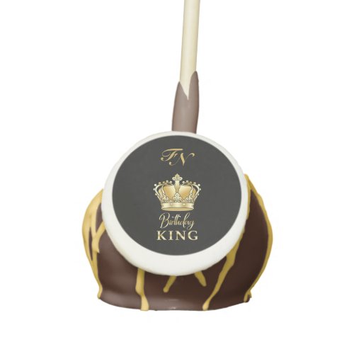 Birthday King Gold Crown Royal Monogram Luxury Cake Pops