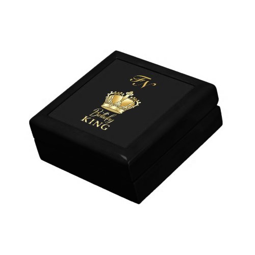 Birthday King Gold Crown Royal Monogram Luxury Gift Box