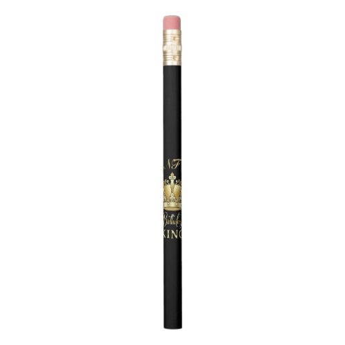 Birthday King Gold Crown Royal Monogram Luxury Pencil