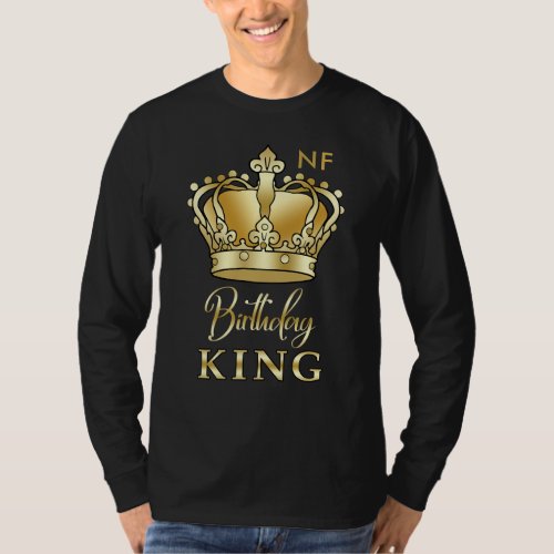 Birthday King Gold Crown Royal Monogram Luxury T_Shirt