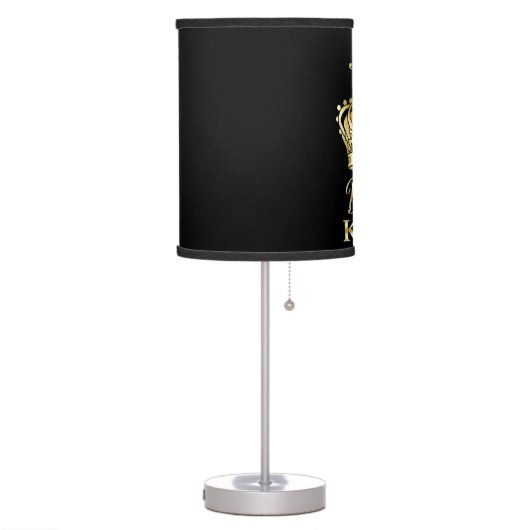 Birthday King Gold Crown Royal Monogram Luxury Table Lamp (Left)