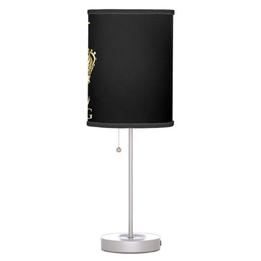 Birthday King Gold Crown Royal Monogram Luxury Table Lamp (Right)