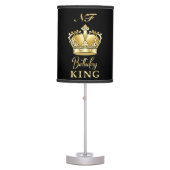 Birthday King Gold Crown Royal Monogram Luxury Table Lamp (Front)