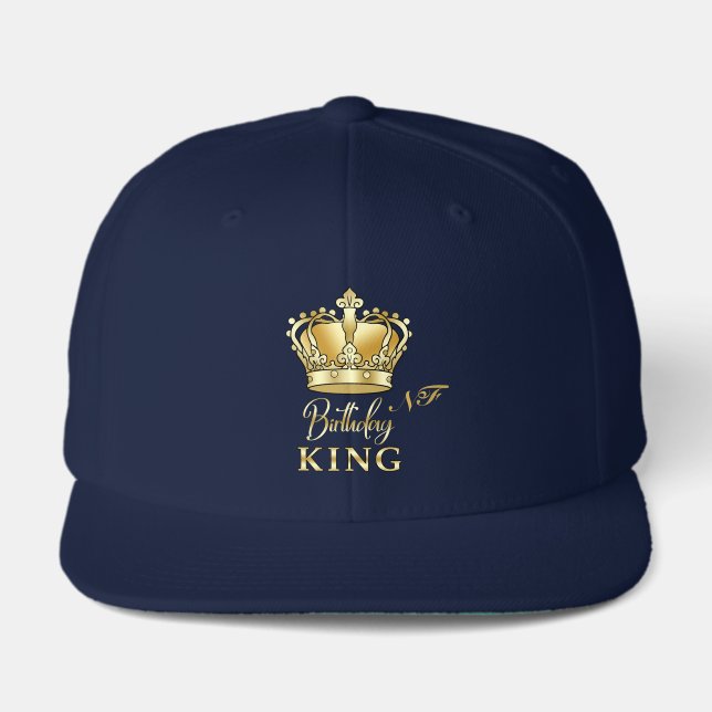 Birthday King Gold Crown Royal Monogram Luxury Visor (Front)