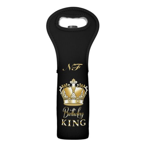 Birthday King Gold Crown Royal Monogram Luxury Wine Bag