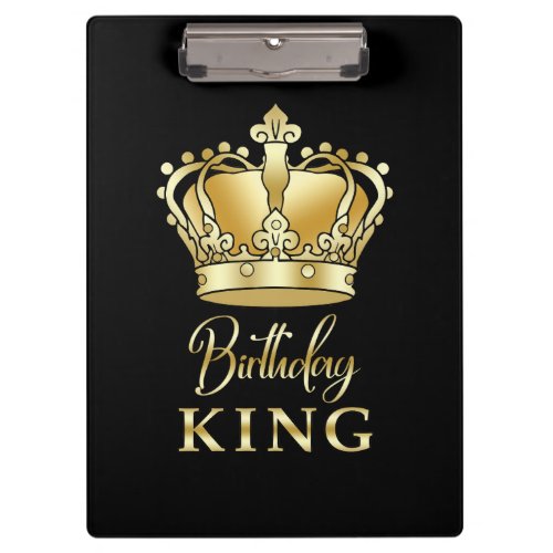 Birthday King Gold Crown Royal Queen Luxury Clipboard