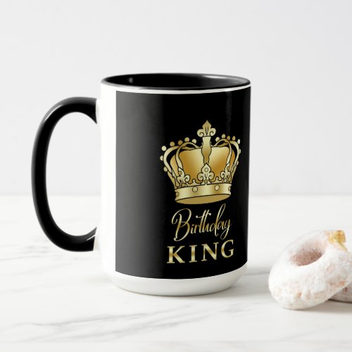 Birthday King Gold Crown Royal Queen Luxury Mug