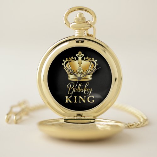 Birthday King Gold Crown Royal Queen Luxury Pocket Watch