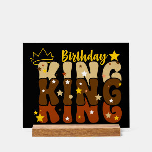 Birthday King Groovy Typo Acrylic Sign