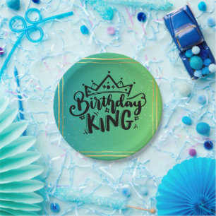 Birthday King Paper Plates