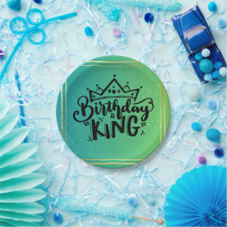 Birthday King Paper Plates