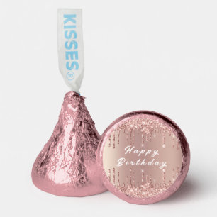 Birthday Kisses Rose Gold Blush Glitter Drips Hershey®'s Kisses®