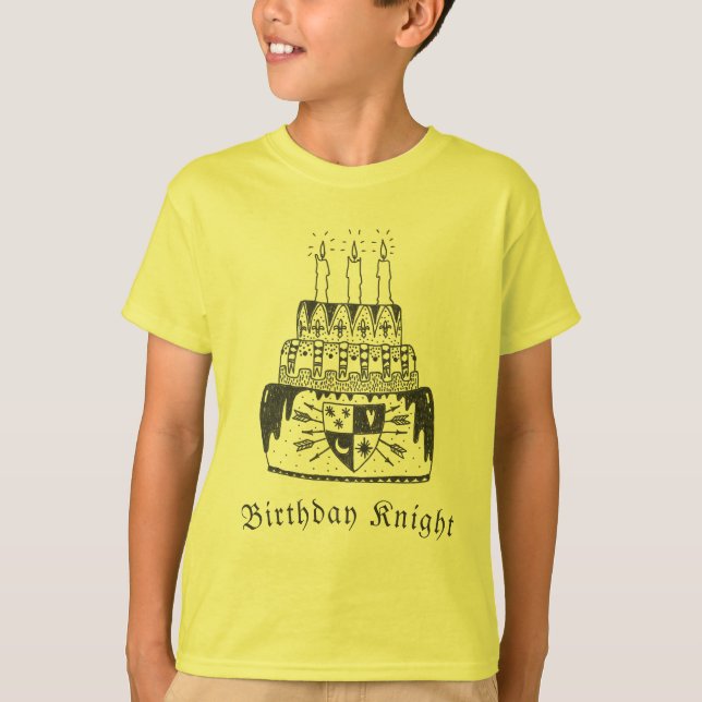 Birthday Knight medieval themed kids t-shirt (Front)