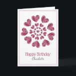 birthday knitted flower heart card<br><div class="desc">Birthday knitted flower heart personalized card.  
The perfect romantic card for a wife or girlfriend who loves those knitting.</div>