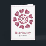 birthday knitted flower heart card<br><div class="desc">Birthday knitted flower heart personalized card.  
The perfect romantic card for a wife or girlfriend who loves those knitting.</div>