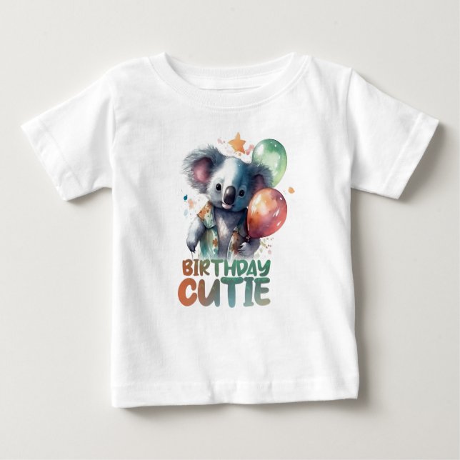 Birthday Koala Design Baby T-Shirt (Front)