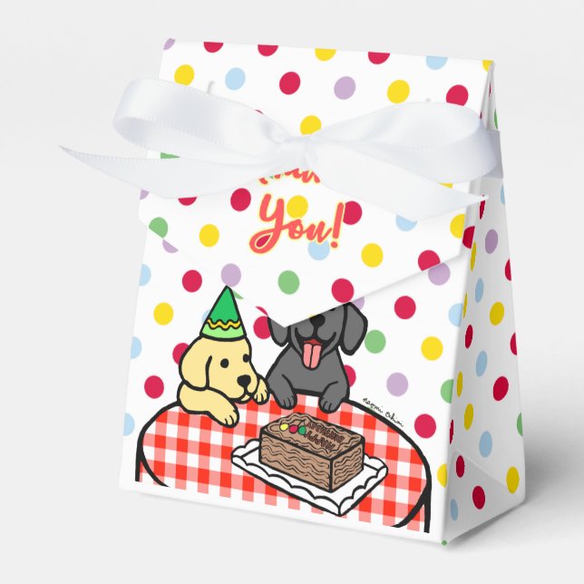 Birthday Labrador Puppies Favor Box (Front Side)